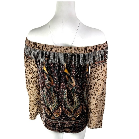 Haute Hippie Velvet Sahara Off-the-Shoulder Beaded Top Size Small NEW NWT - Picture 5 of 9